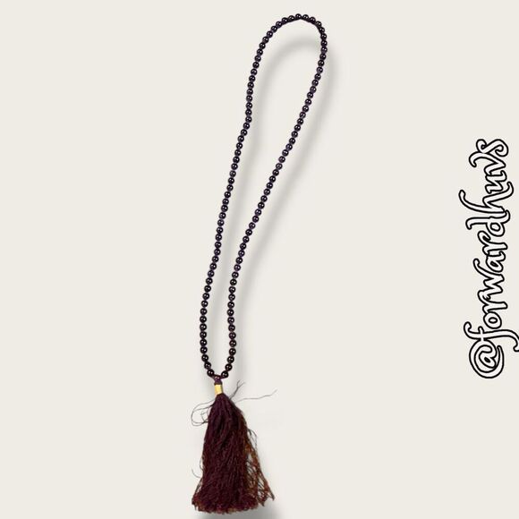 Amethyst Mala Prayer Bead Necklace – 109 Beads with Purple Tassel & Gold Thread - Picture 1 of 8